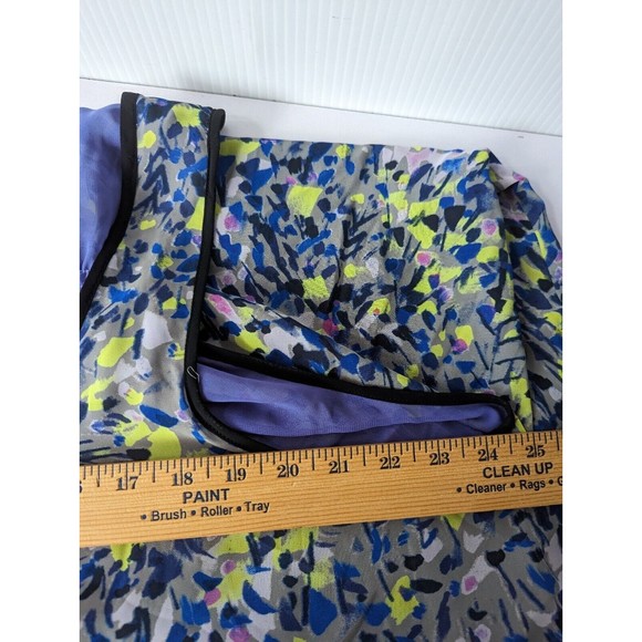 Beverly Drive Womens Reversible Blouse Size 20 22 Floral Top Smocked Neon Purple - Picture 3 of 12